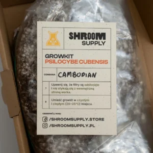 cambodian growkit shroomsupply psilocybe cubensis etykieta